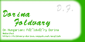 dorina foldvary business card